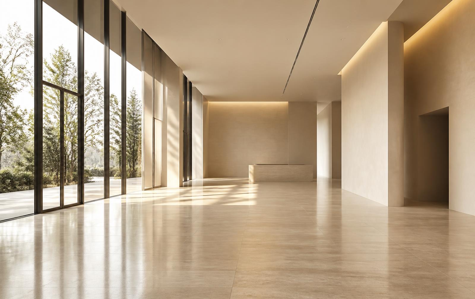 Dark private showroom interior